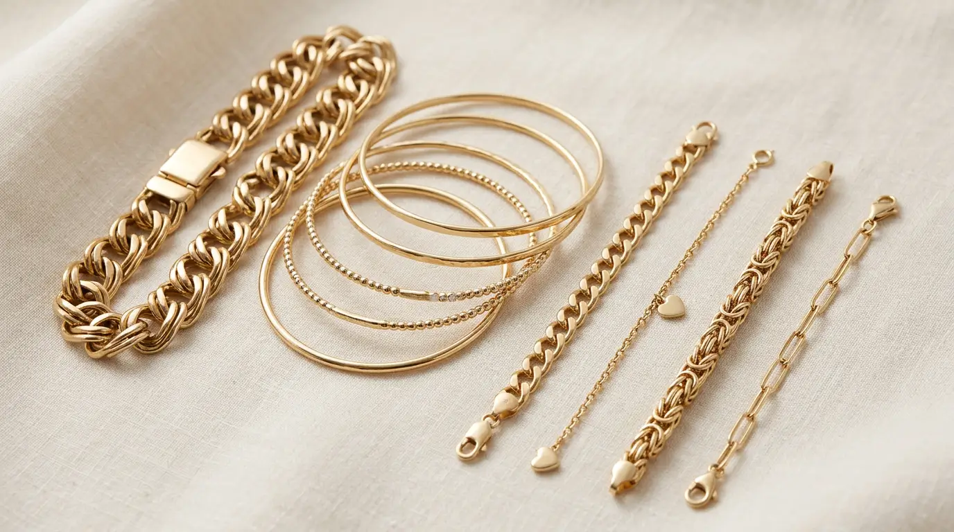 Разнообразие золотых браслетов — мужские, женские, брендовые