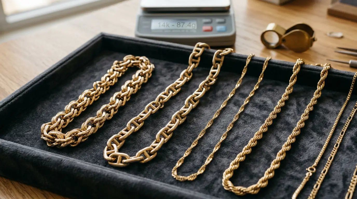 Разнообразие золотых цепочек — мужские, женские, брендовые, разные плетения