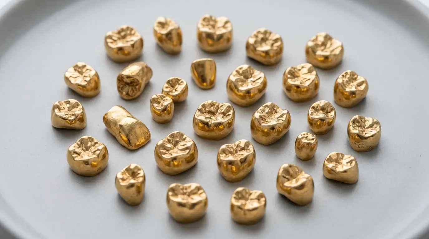 Золотые коронки — пример оценки стоматологического золота