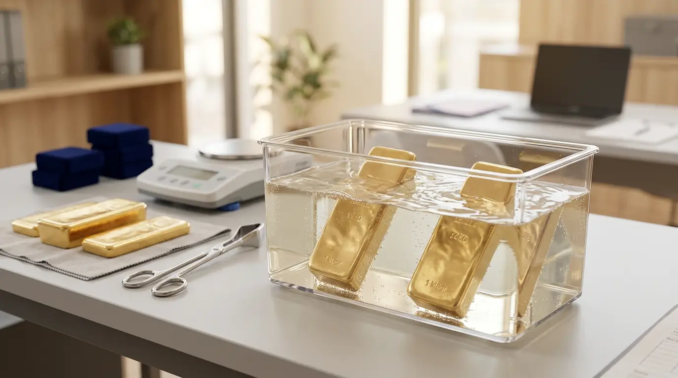 Ультразвуковая чистка и экспертная оценка золотых слитков