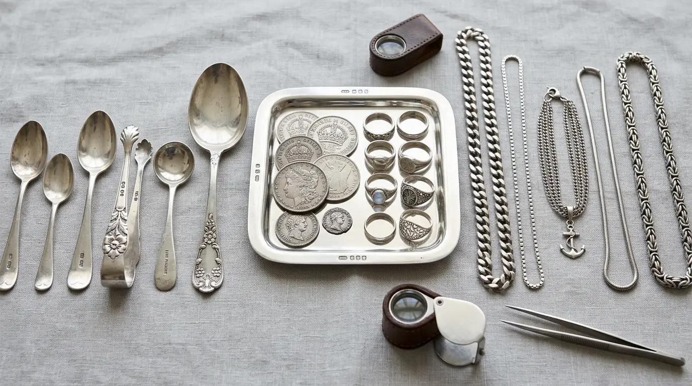 Какое серебро принимаем под залог — украшения, монеты, посуда и лом