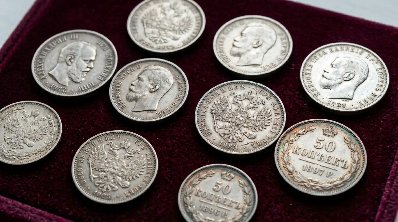 Царские серебряные монеты и монеты с ошибкой чеканки — нумизматическая ценность