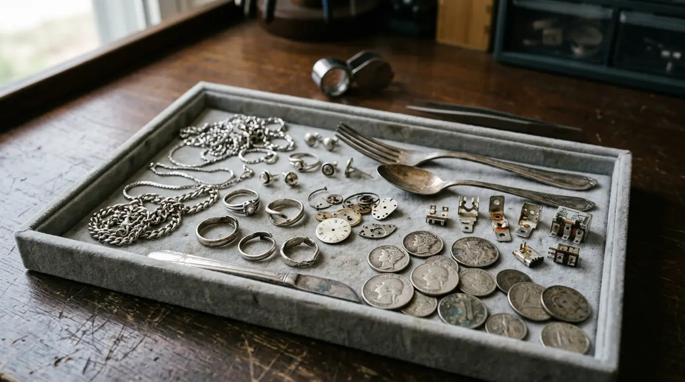 Разновидности лома серебра: украшения, посуда, контакты